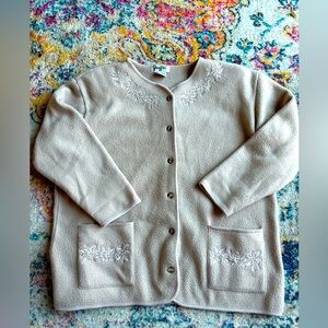 Vintage Graffiti Embroidered Cardigan Large